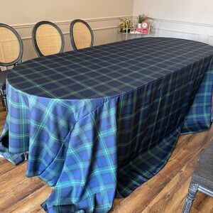 Tartan Tablecloth - Navy and Green